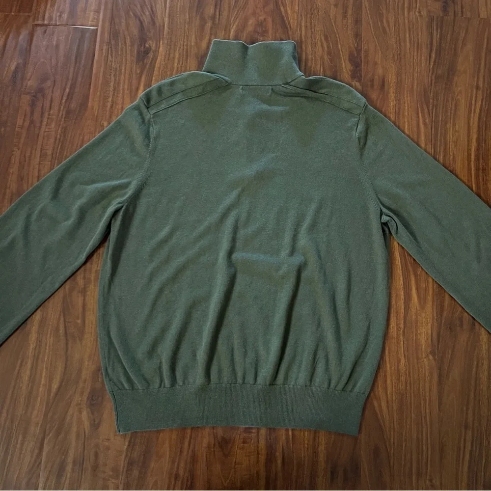 Banana Republic Olive Green Silk Cashmere Blend Half Zip size XL